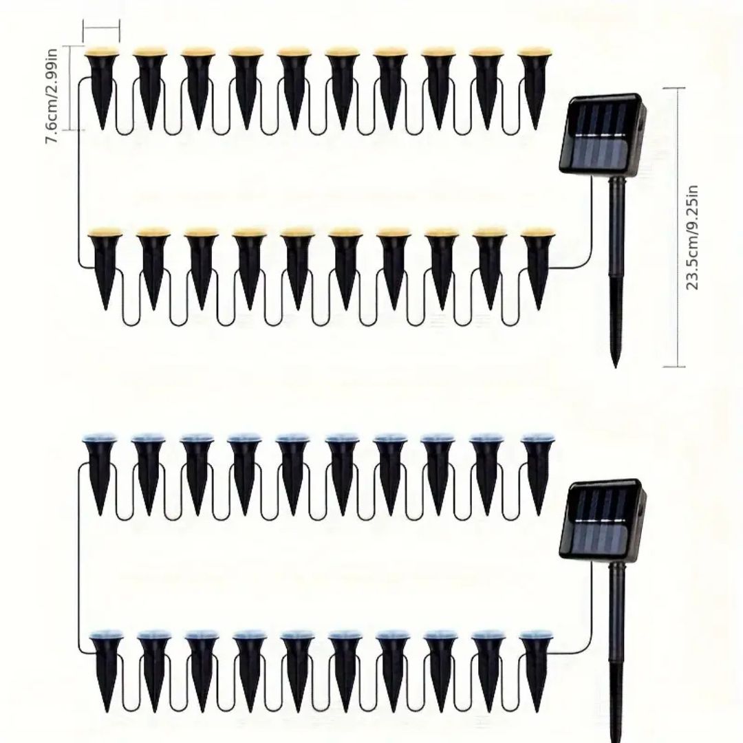 Solaire Garden Lights | Solar-Powered, Weatherproof 15-Pack Outdoor Lights 4