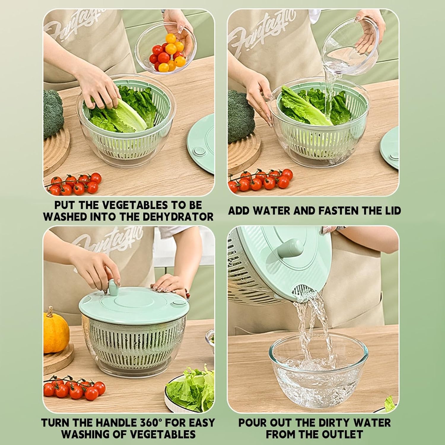 Spinnova - Manual Rotary Big Salad Spinner