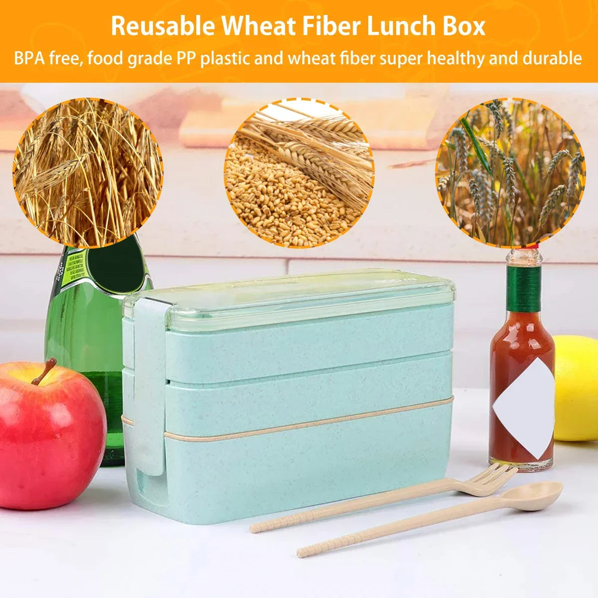 TierMeal - Reusable Three-Tier Bento Lunch Box