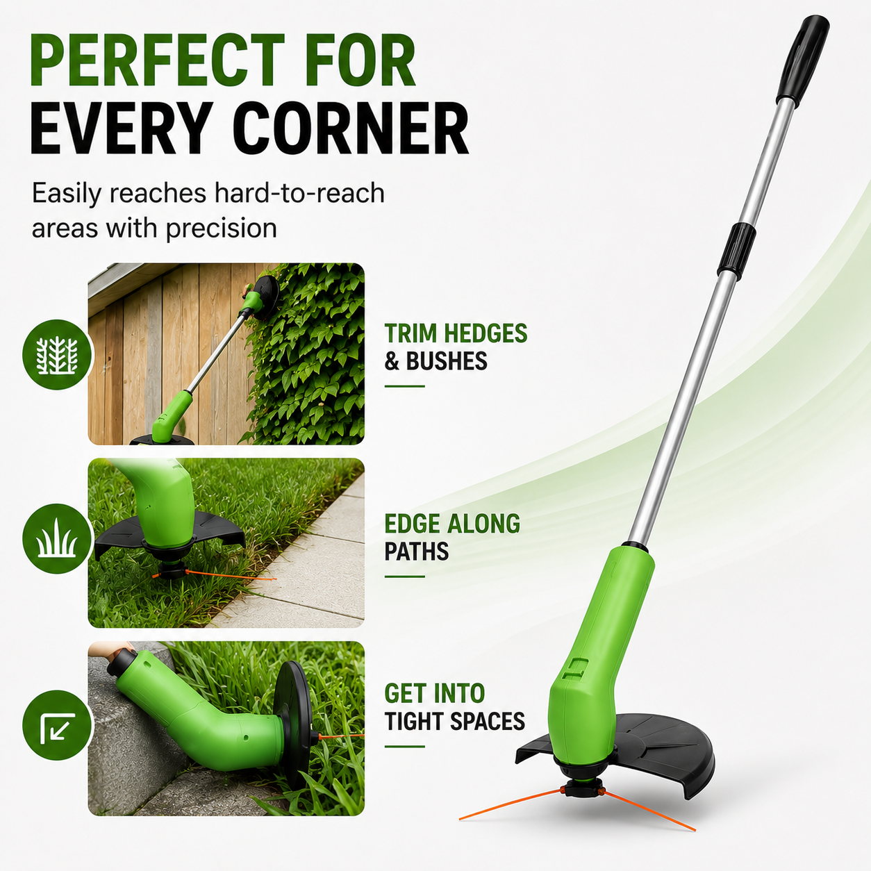 TrimMaster Lawn Trimmer | Cordless, Lightweight, Battery Powered Weed Eater 5