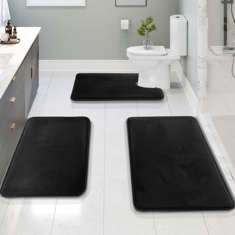 Velo Plush Bath Mat Set | Memory Foam, Non-Slip, Machine Washable 2
