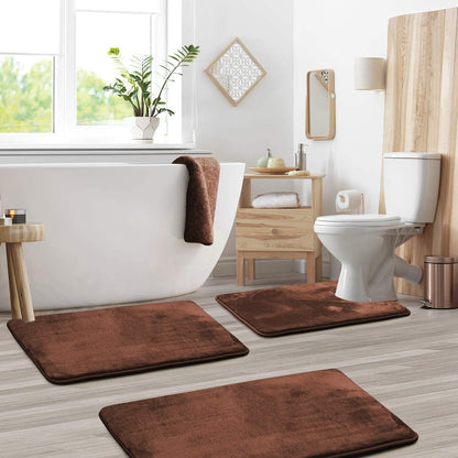 Velo Plush Bath Mat Set | Memory Foam, Non-Slip, Machine Washable 3