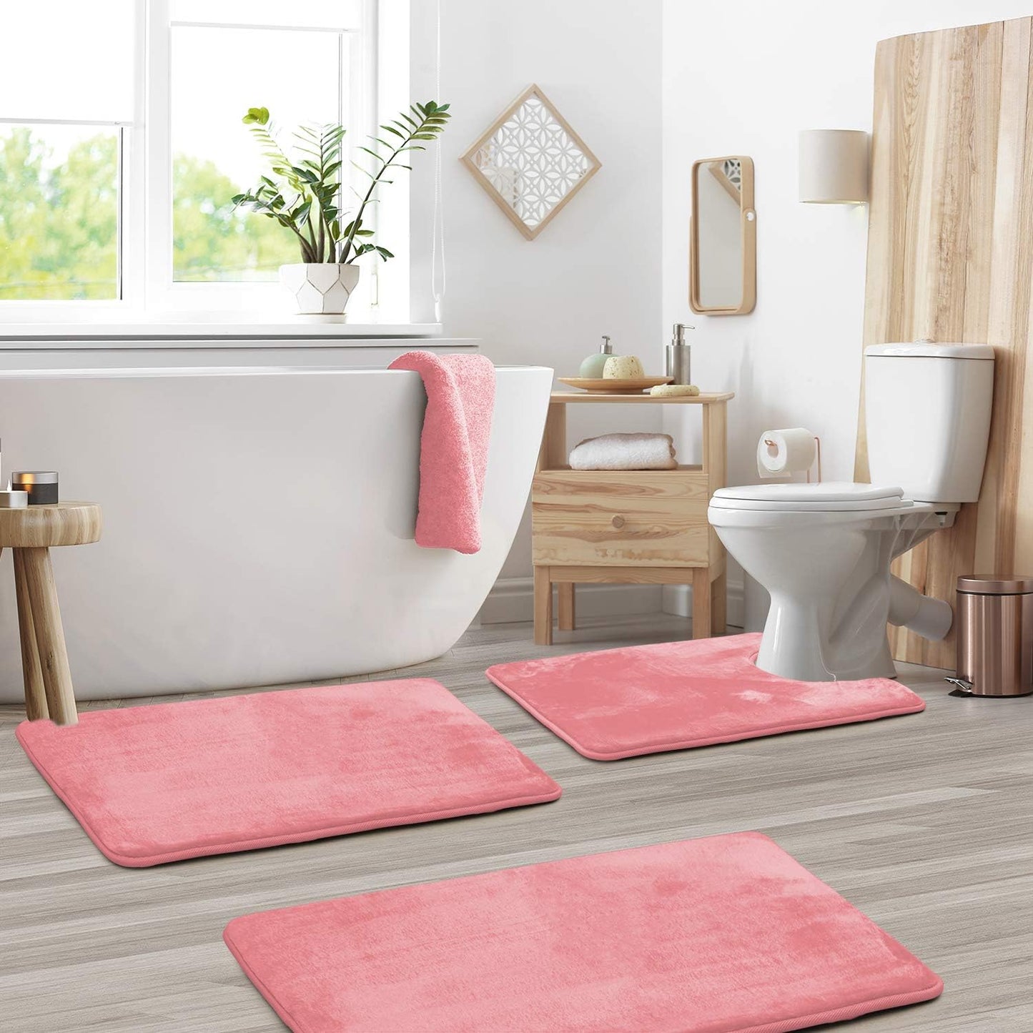 Velo Plush Bath Mat Set | Memory Foam, Non-Slip, Machine Washable 4