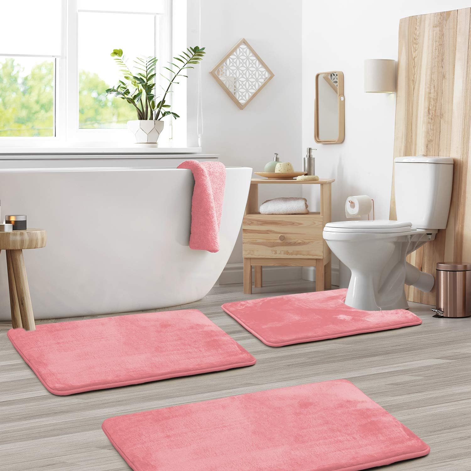Velo Plush Bath Mat Set | Memory Foam, Non-Slip, Machine Washable 4