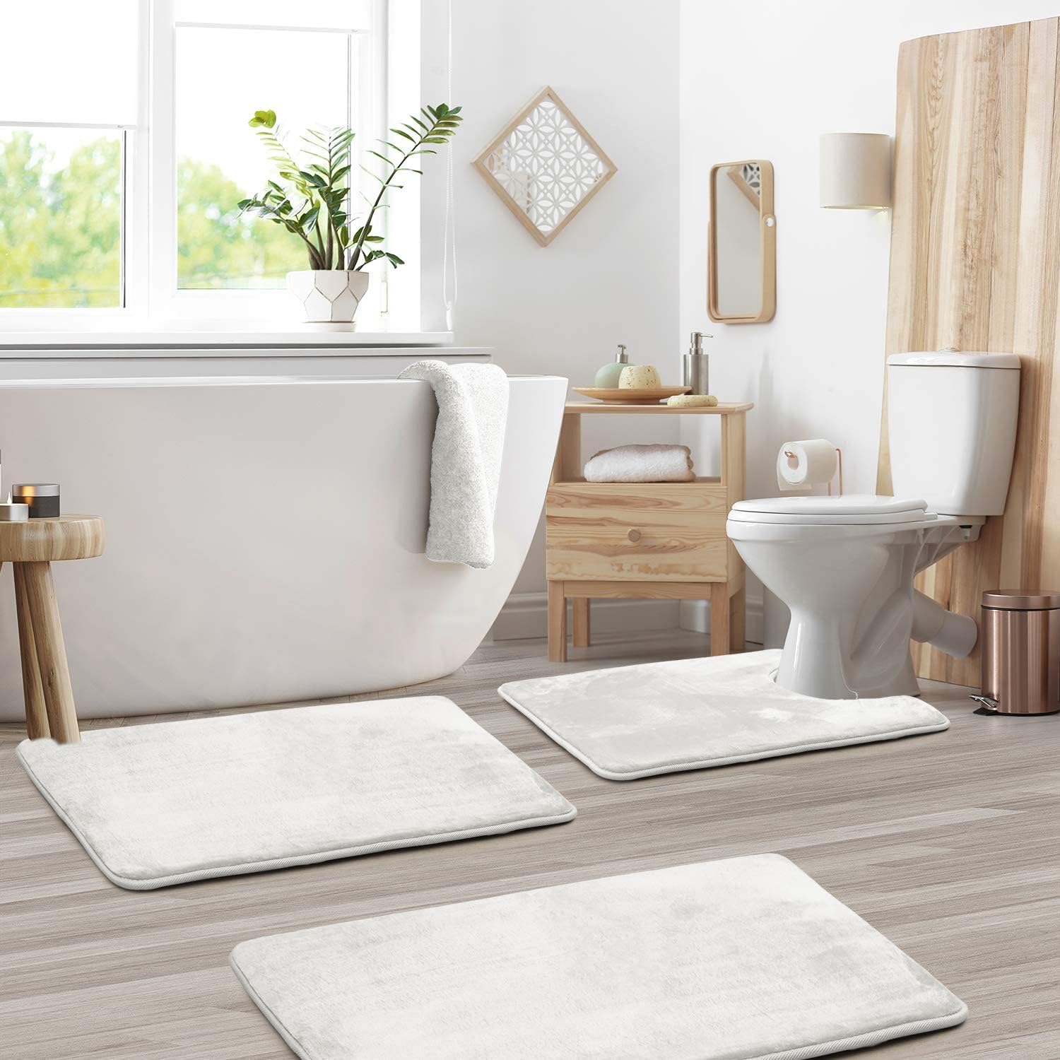 Velo Plush Bath Mat Set | Memory Foam, Non-Slip, Machine Washable 6