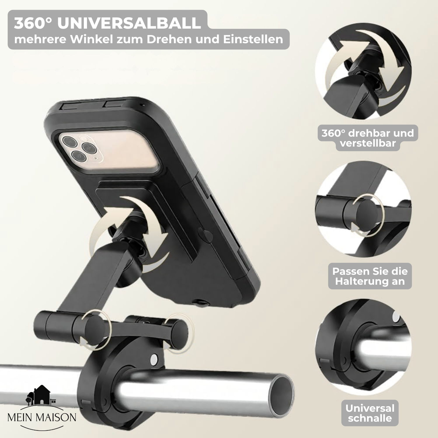 Velogrip - Enclosed Handlebar Phone Mount For Bike