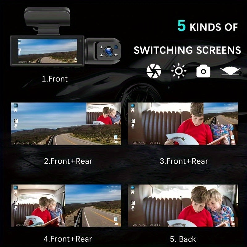 Visiq - 1080p Dual Lens Car Dash Cam