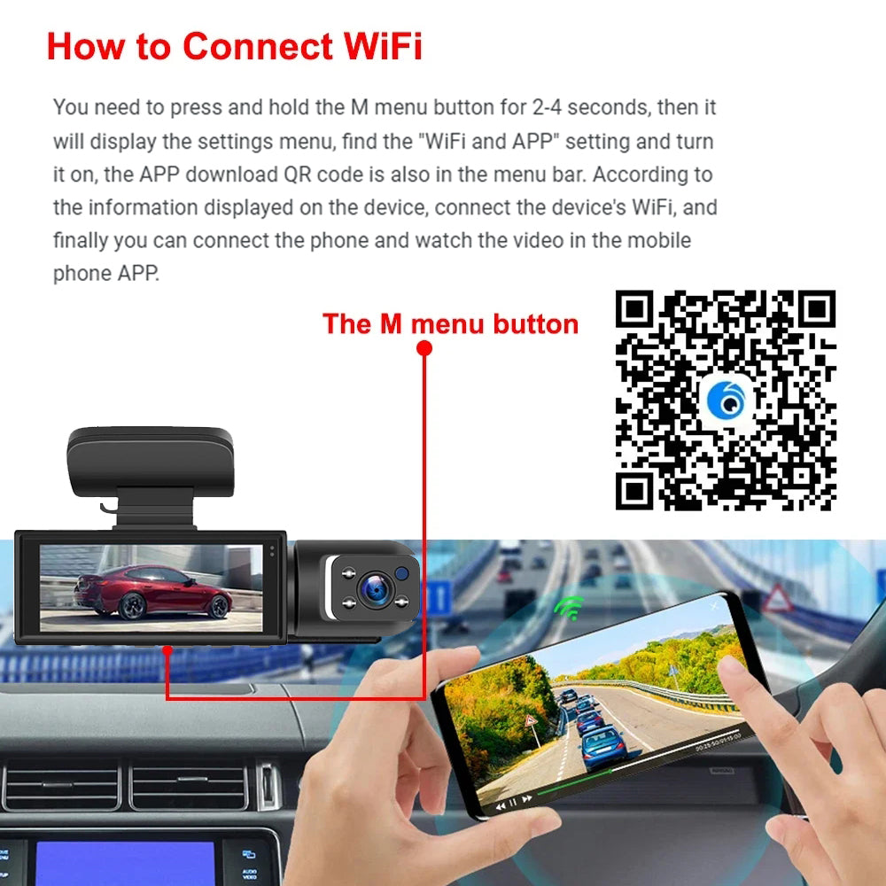 Visiq - 1080p Dual Lens Car Dash Cam