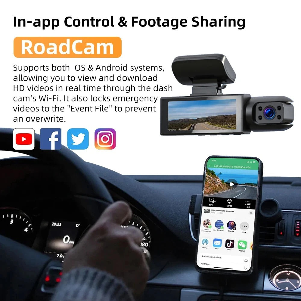 Visiq - 1080p Dual Lens Car Dash Cam
