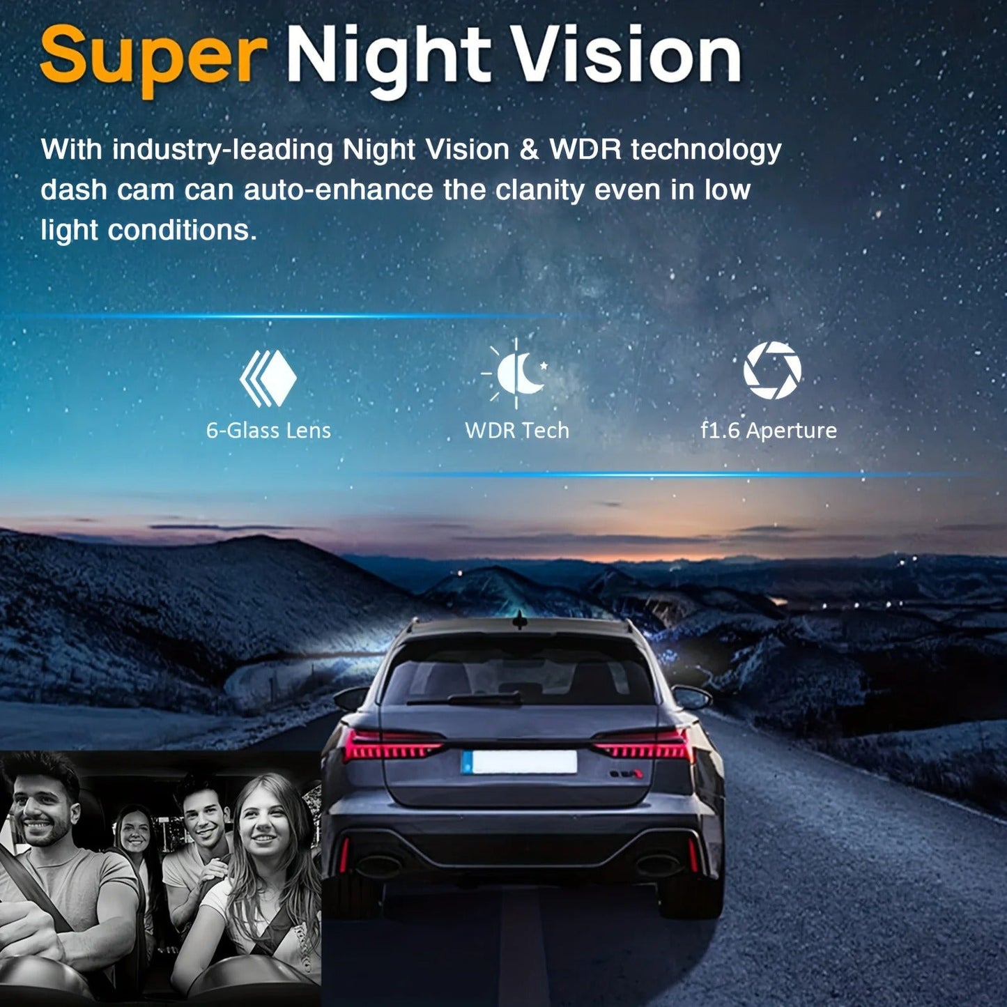 Visiq - 1080p Dual Lens Car Dash Cam