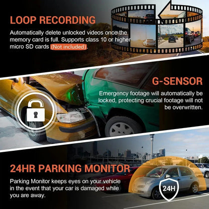 Visiq - 1080p Dual Lens Car Dash Cam