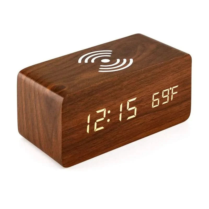 Woda Digital Alarm Clock | Wireless Charging, Voice Activation, Temperature Display 1