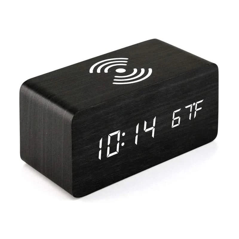 Woda Digital Alarm Clock | Wireless Charging, Voice Activation, Temperature Display 3