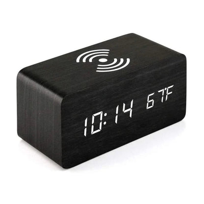 Woda Digital Alarm Clock | Wireless Charging, Voice Activation, Temperature Display 3