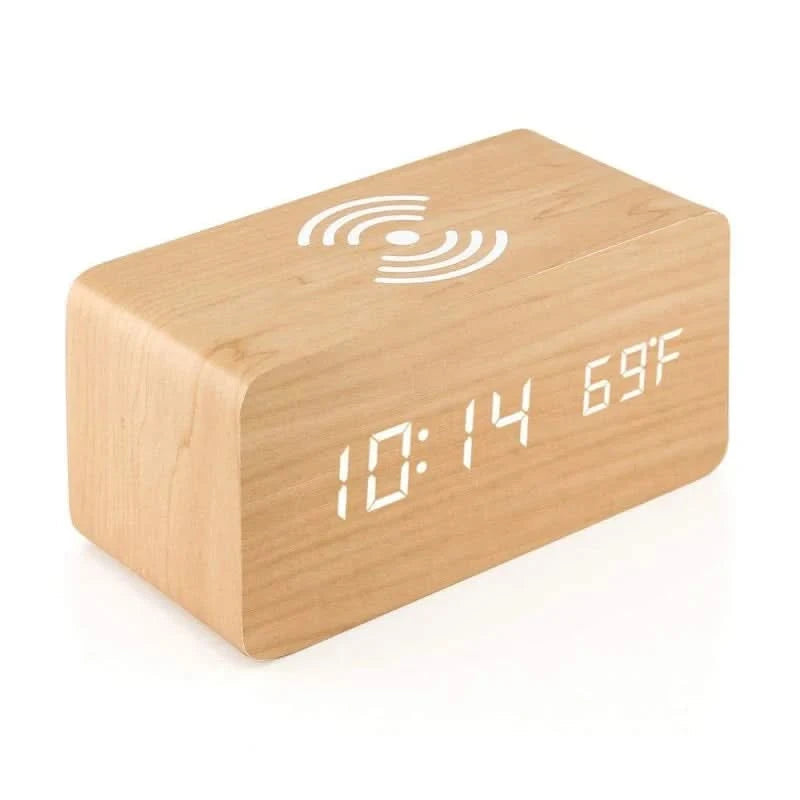 Woda Digital Alarm Clock | Wireless Charging, Voice Activation, Temperature Display 4