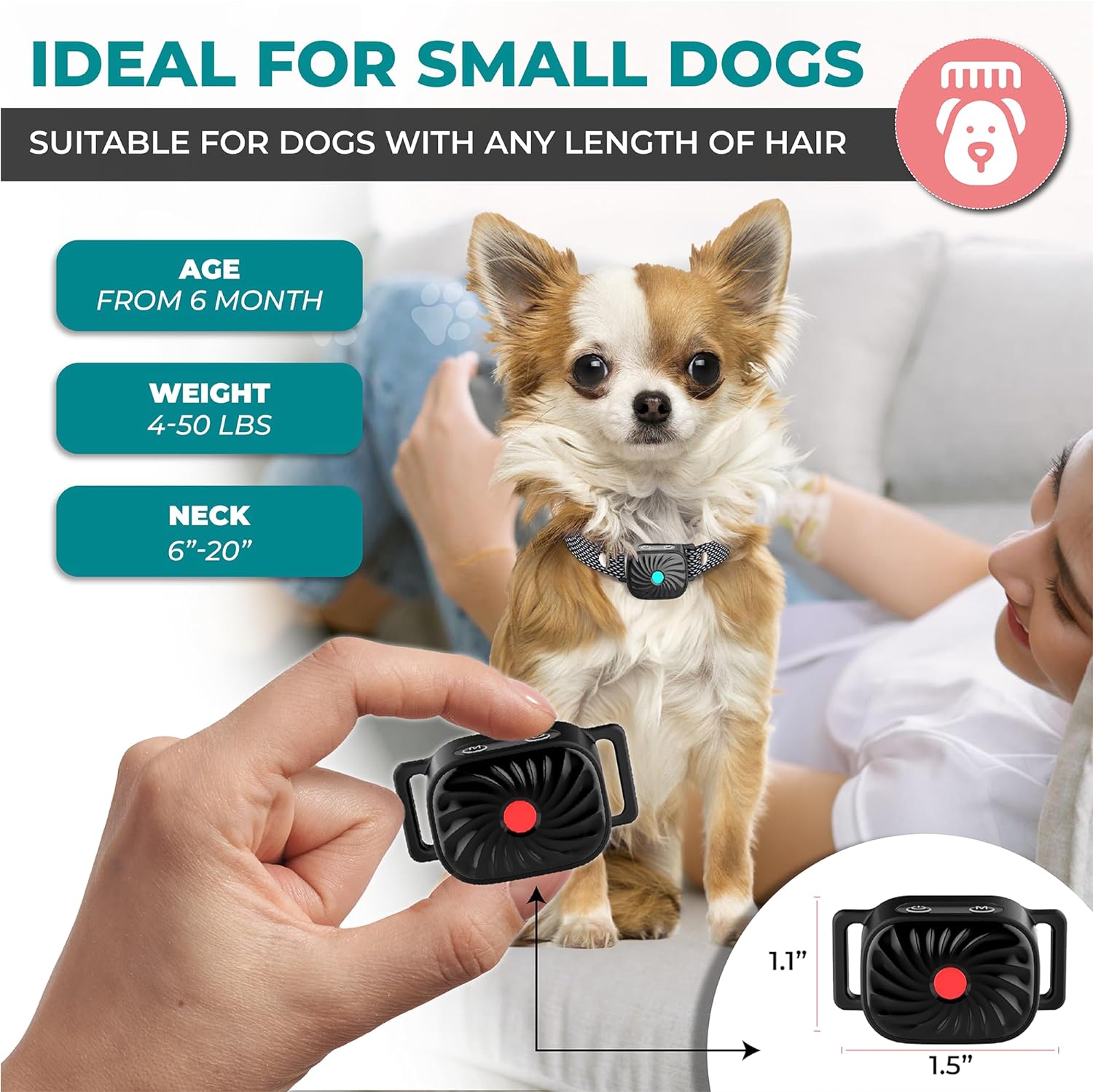 Zenvira - Vibrating Small Dog Bark Collar