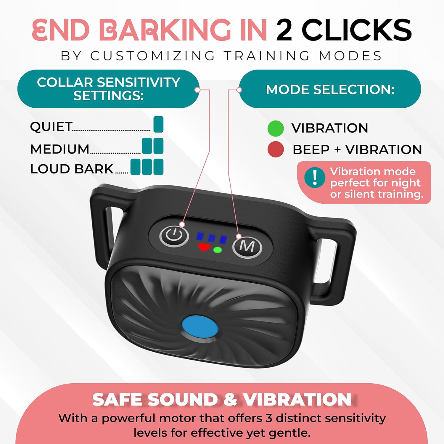 Zenvira - Vibrating Small Dog Bark Collar