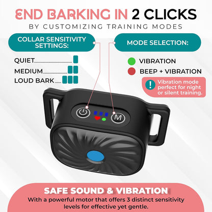 Zenvira - Vibrating Small Dog Bark Collar